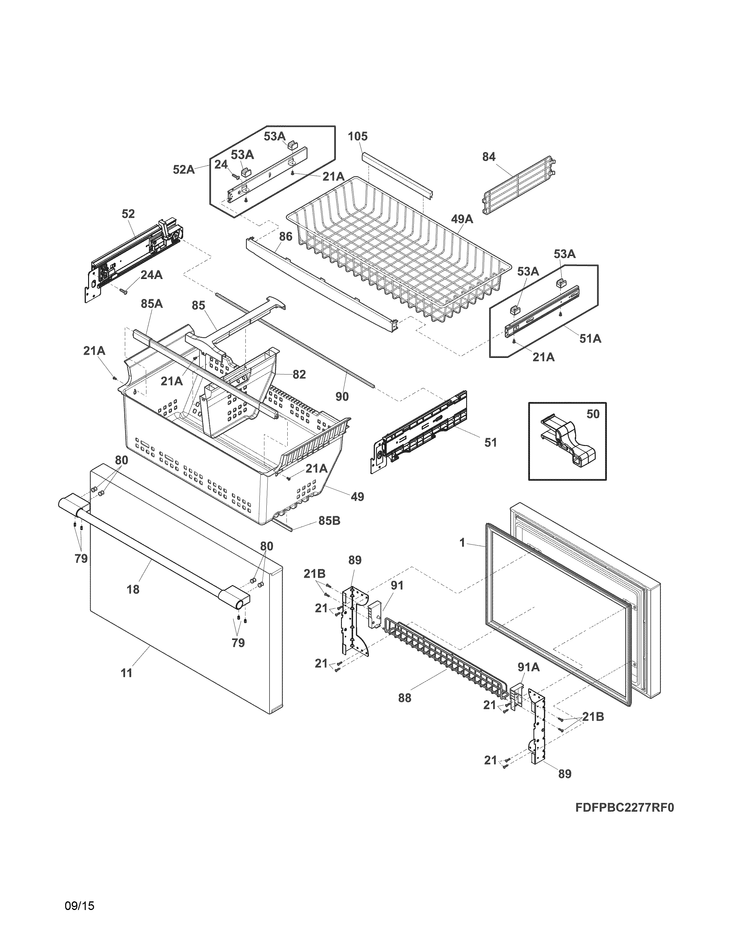 FREEZER DRAWER, BASKETS