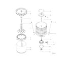 Frigidaire FFTW1001PW0 motor/tub diagram