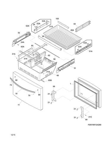 Freezer drawer, baskets