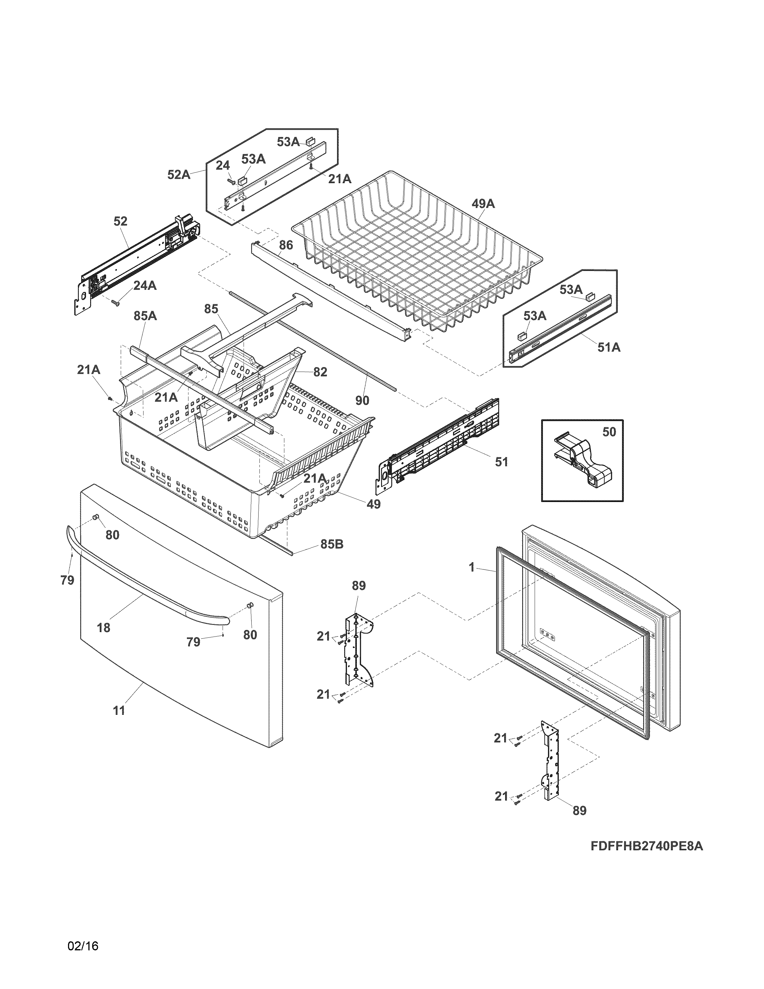 FREEZER DRAWER, BASKETS