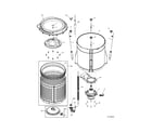 Frigidaire SFLG4033RT0 motor/tub diagram