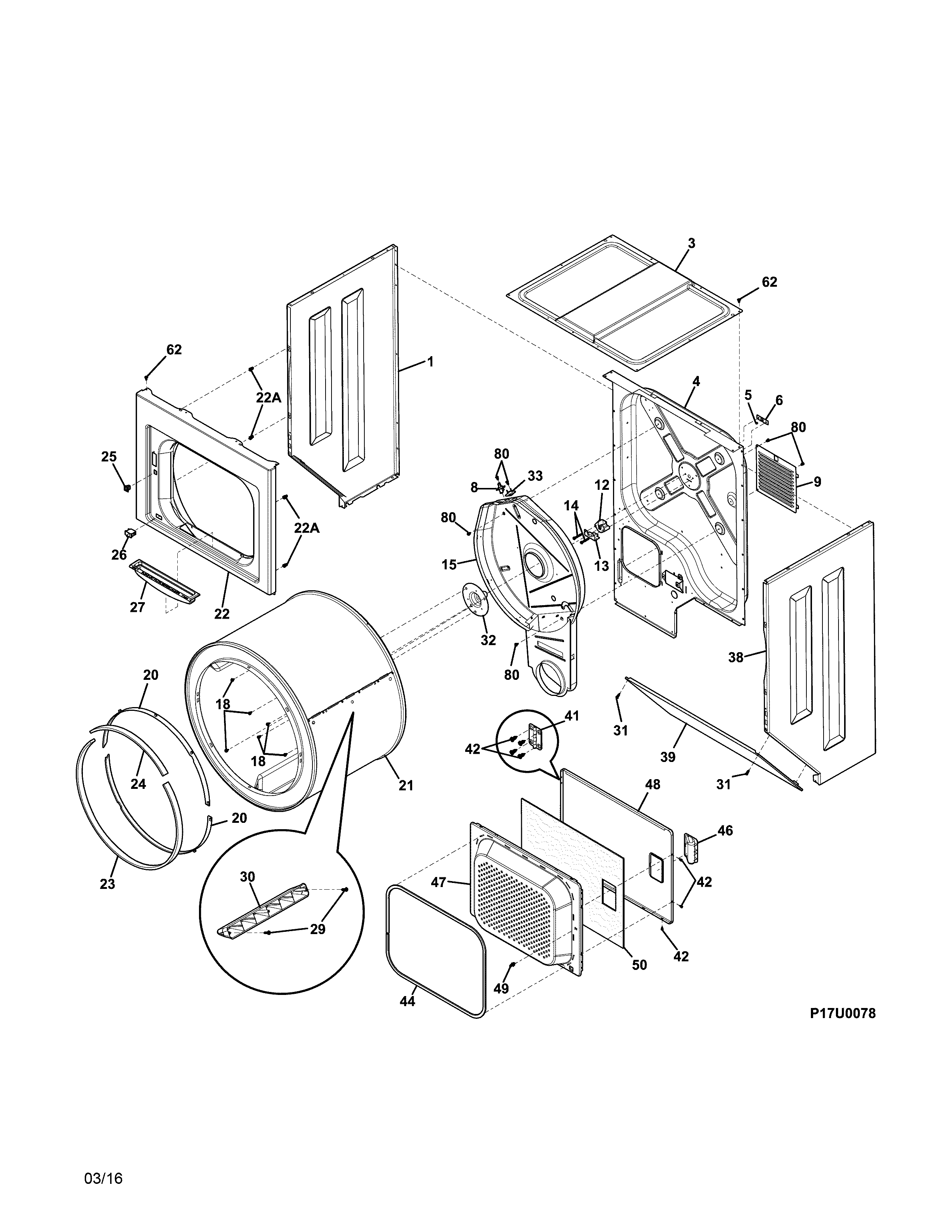 UPPER CABINET/DRUM HEATER