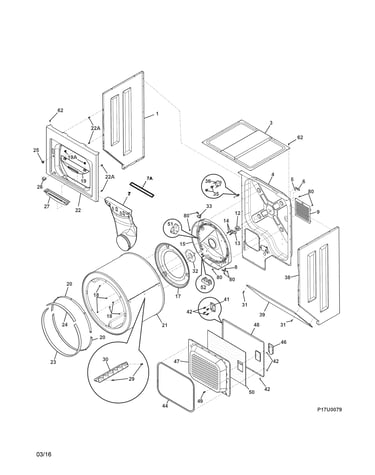 Upper cabinet/drum heater