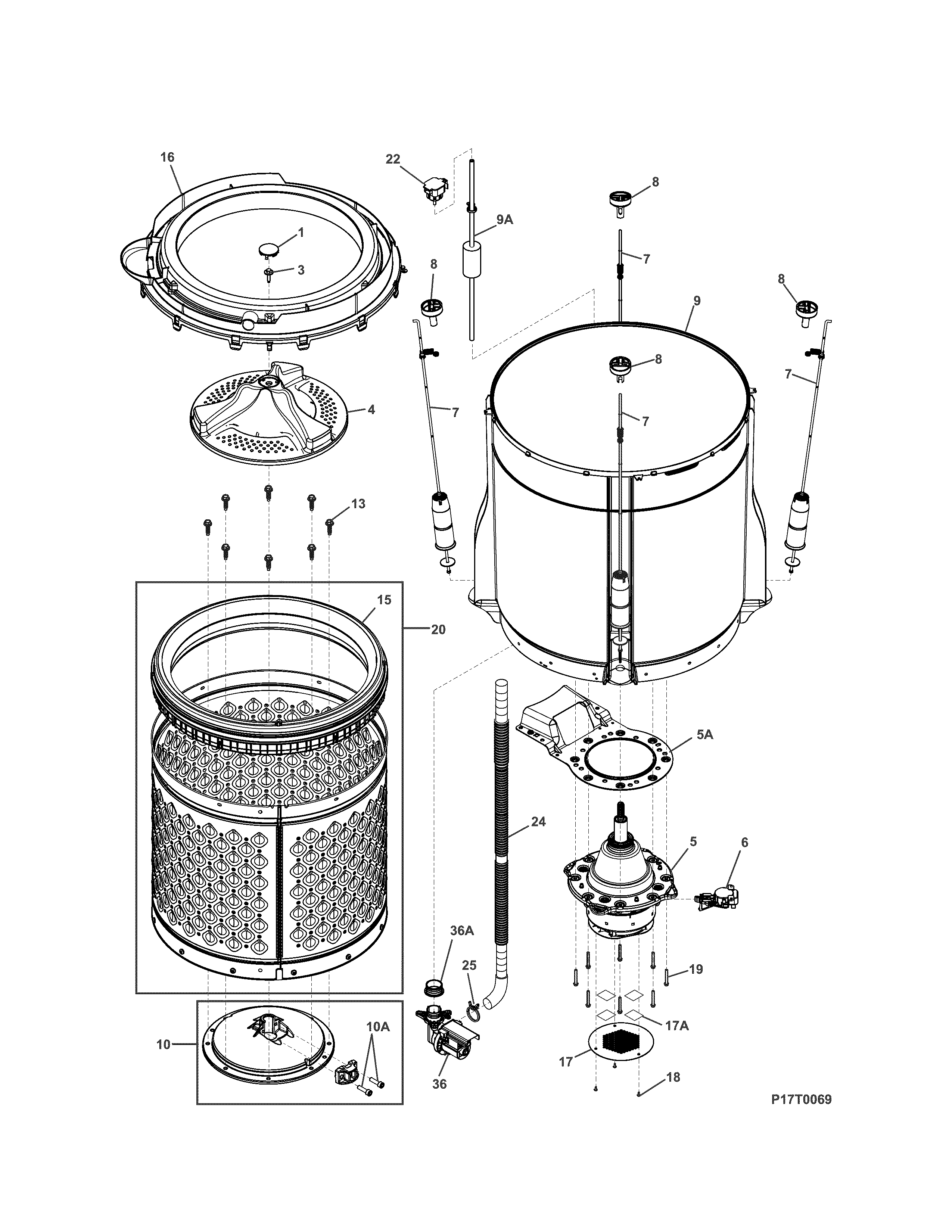 Motor/tub