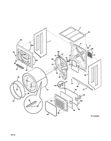 Upper cabinet/drum heater