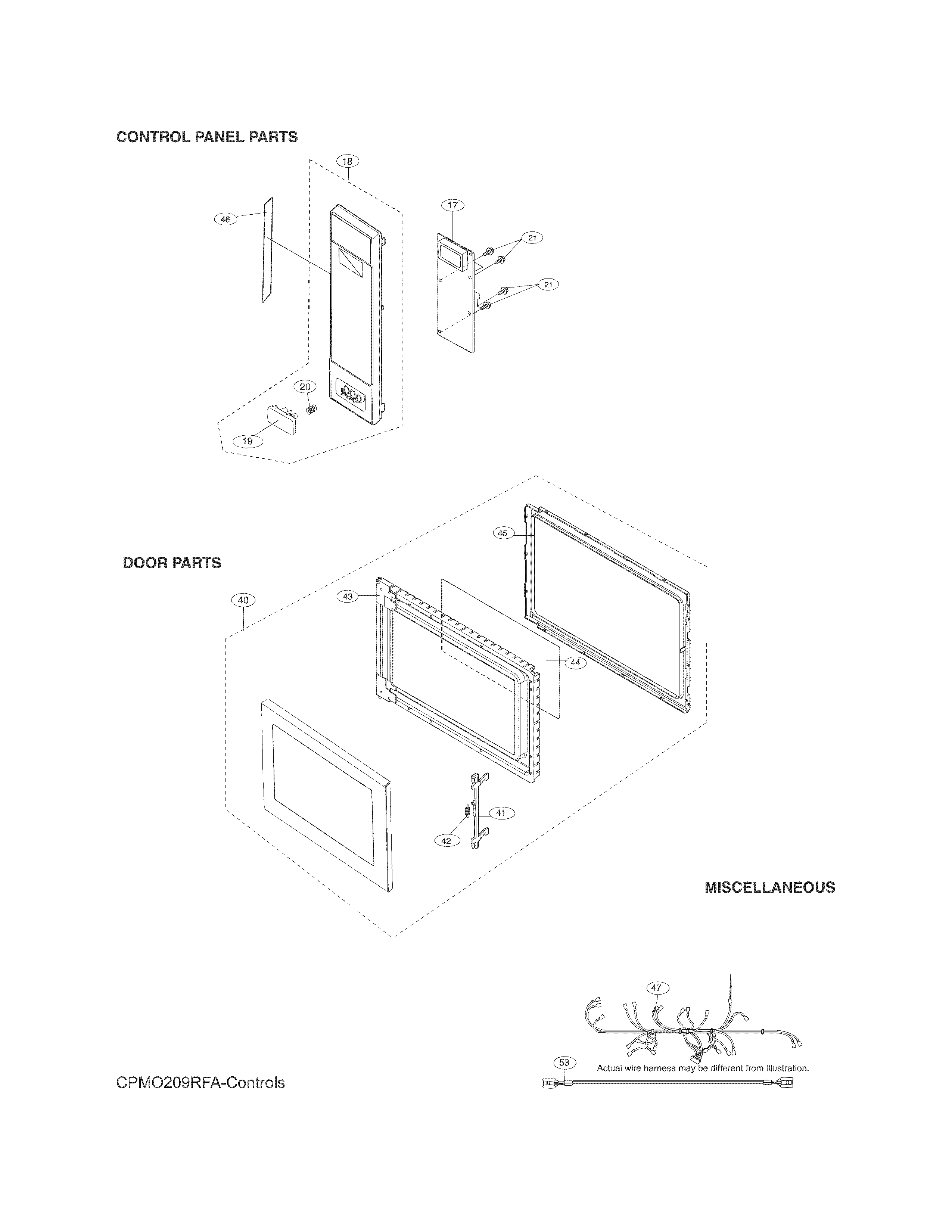 CONTROL PANEL,DOOR,MISCELLANEOUS