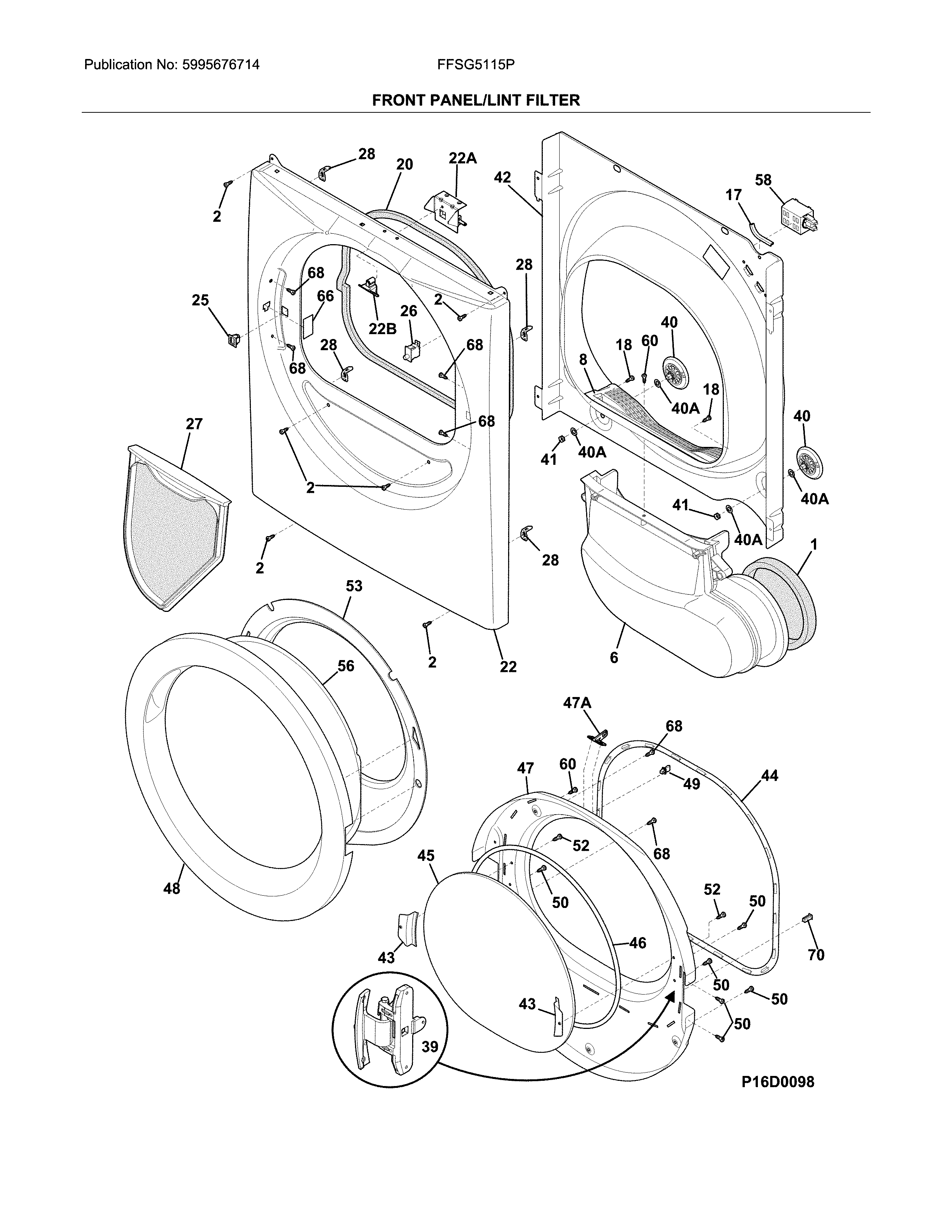 FRONT PANEL/LINT FILTER