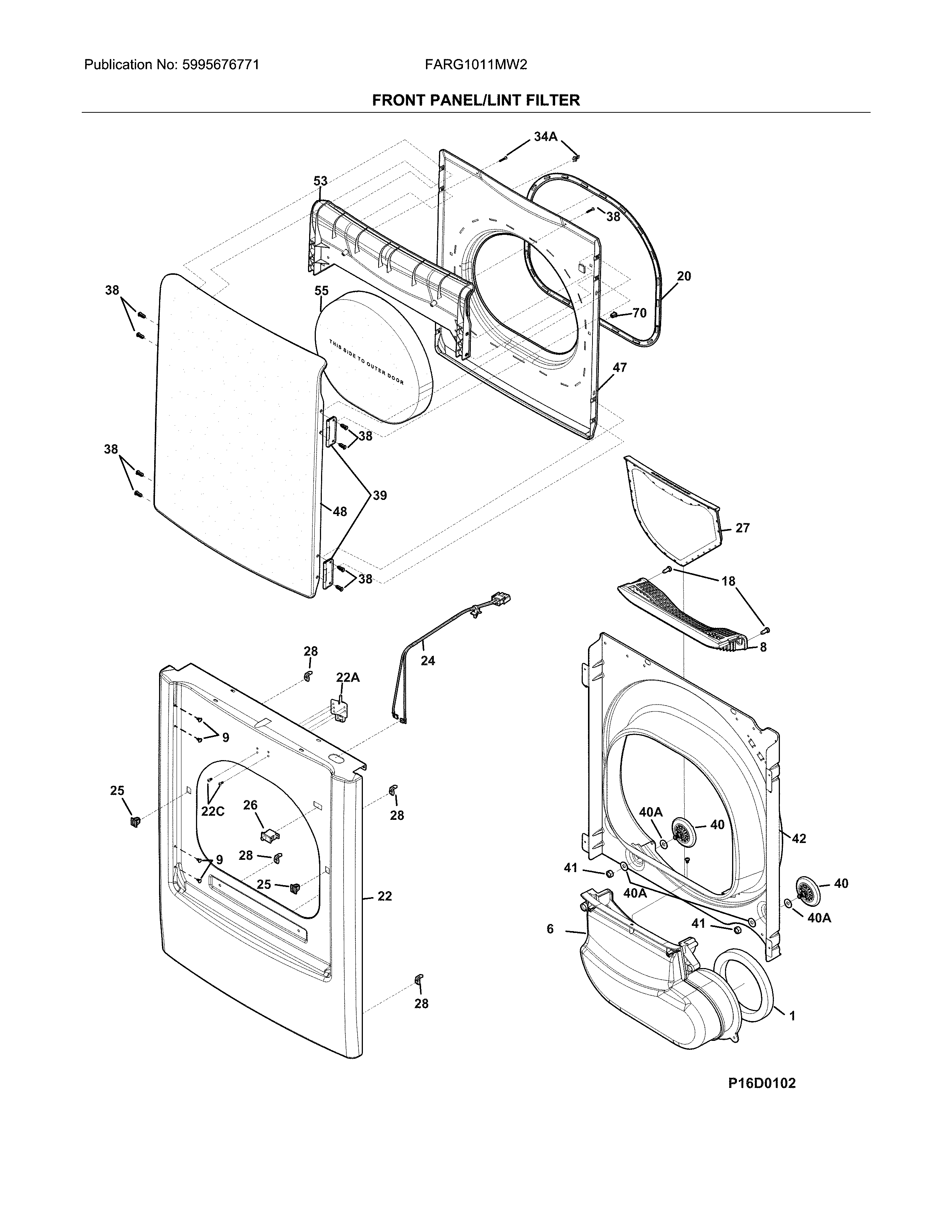 FRONT PANEL/LINT FILTER