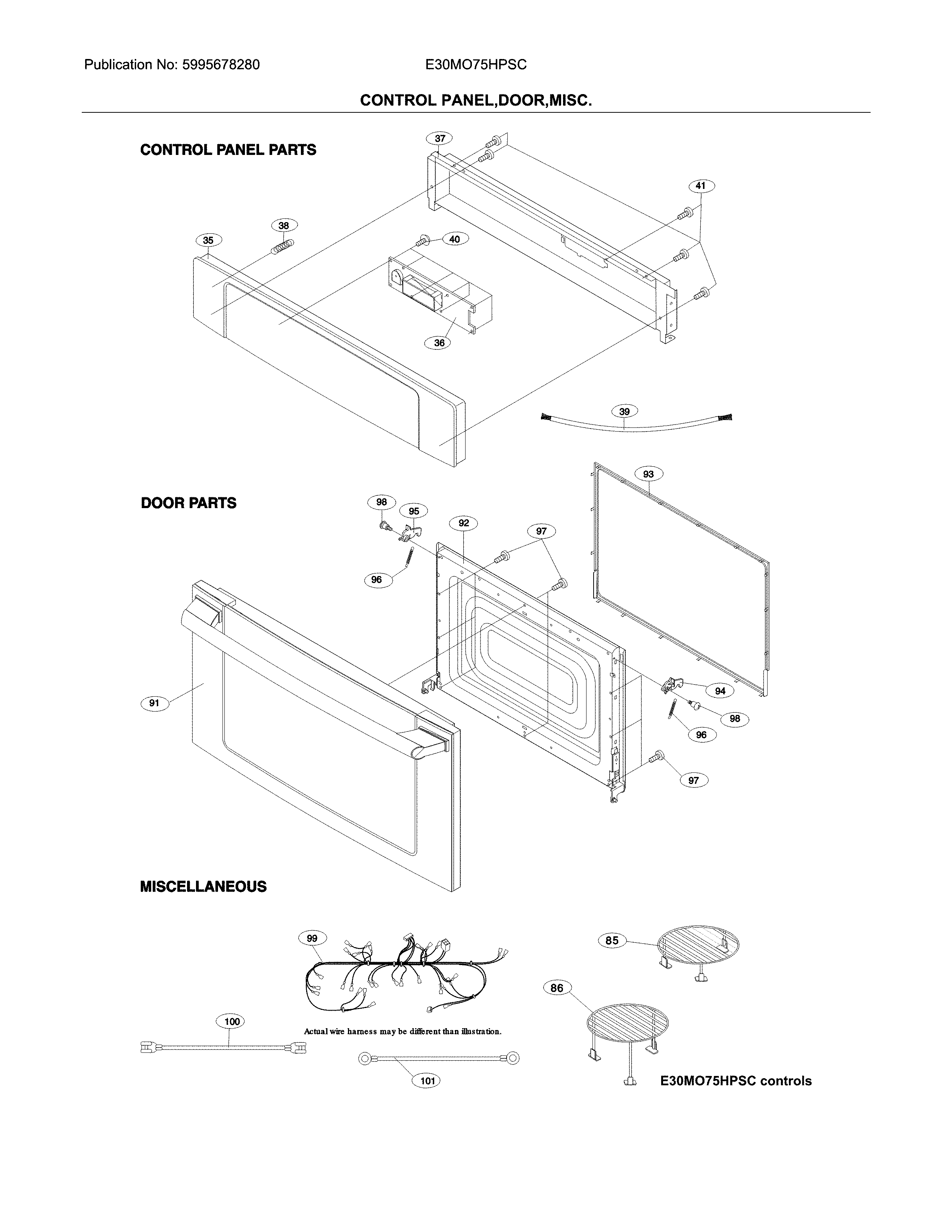 Control panel,door,miscellaneous