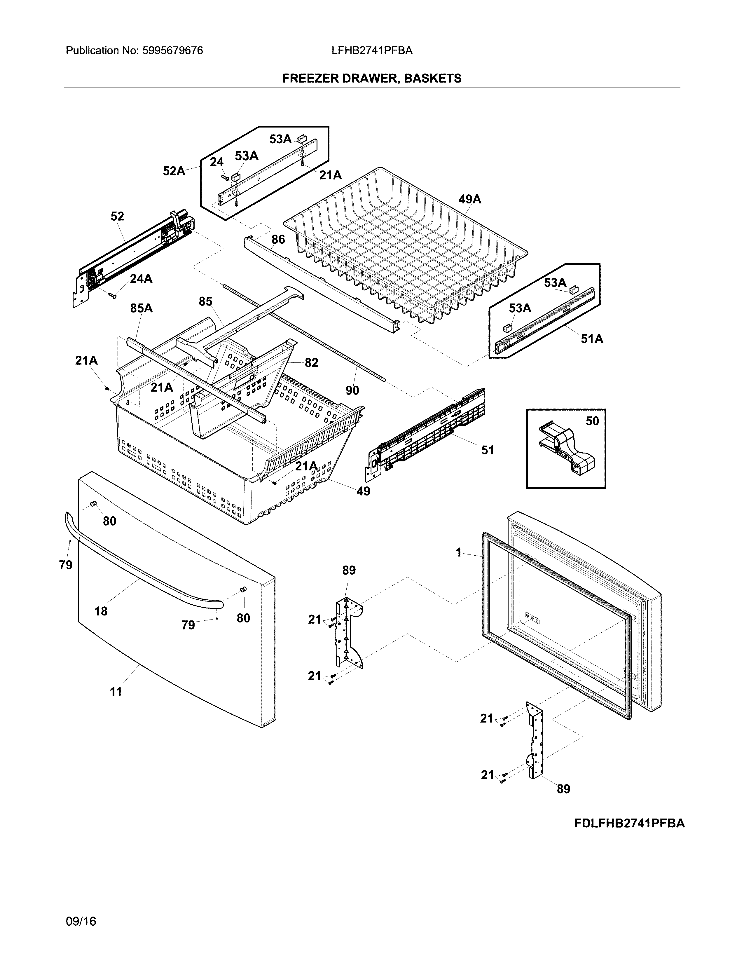 FREEZER DRAWER, BASKETS