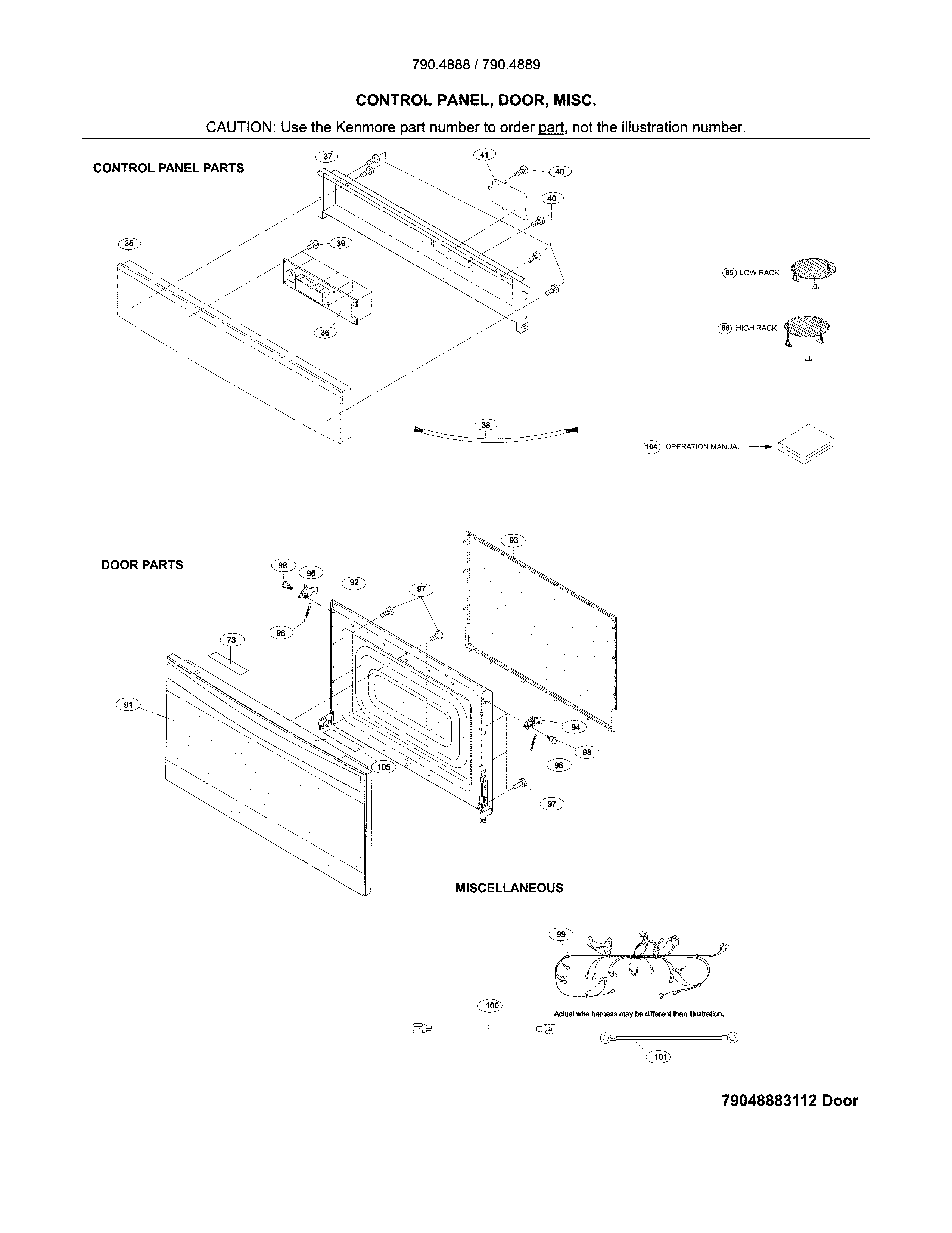 Control panel,door, miscellaneous