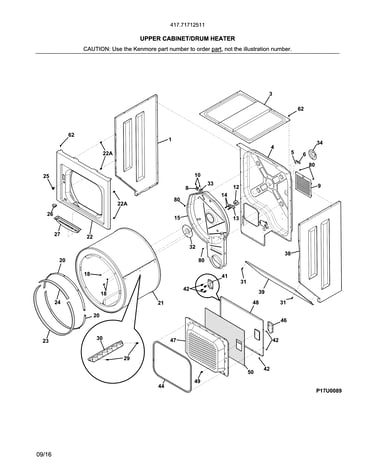Upper cabinet/drum heater