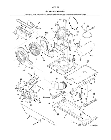 Motor/blower/belt