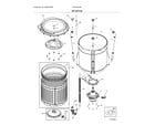 Frigidaire SFLG4033RW1 motor/tub diagram