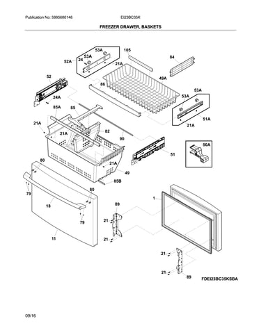 Freezer drawer, baskets