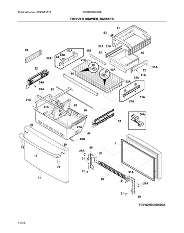 Freezer drawer, baskets