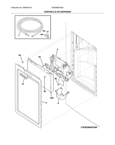 Controls & ice dispenser
