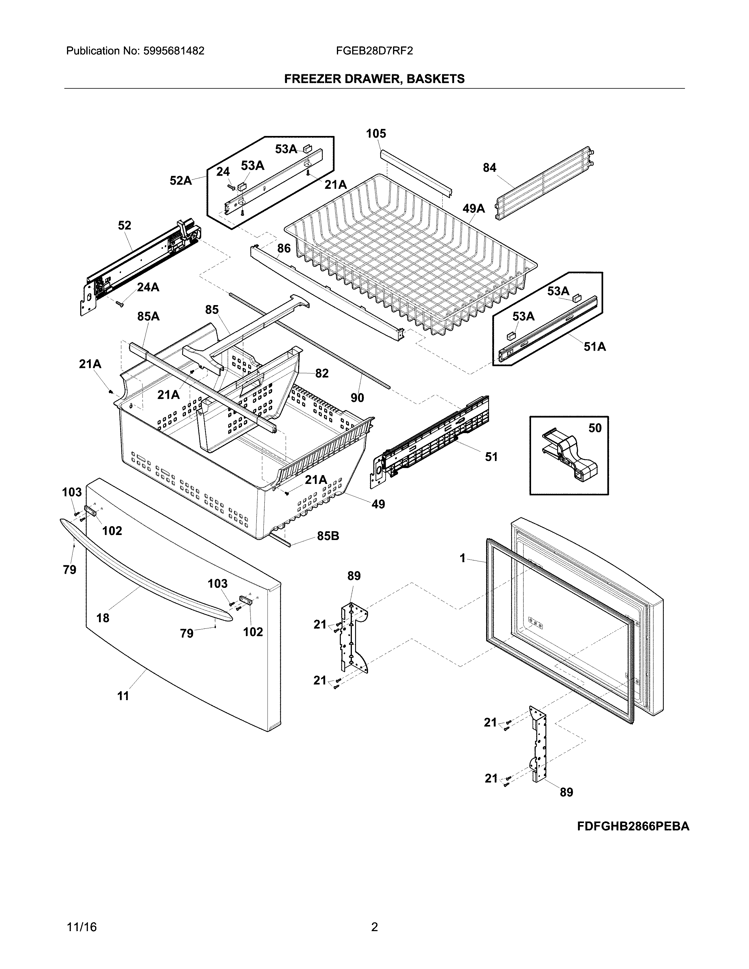 FREEZER DRAWER, BASKETS