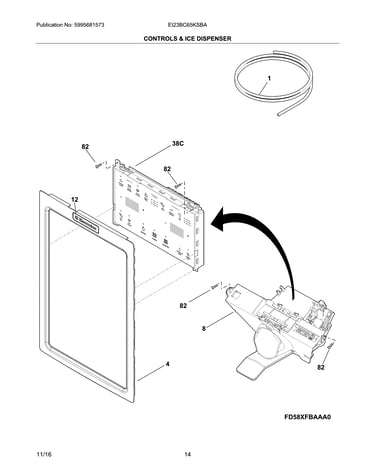 Controls & ice dispenser
