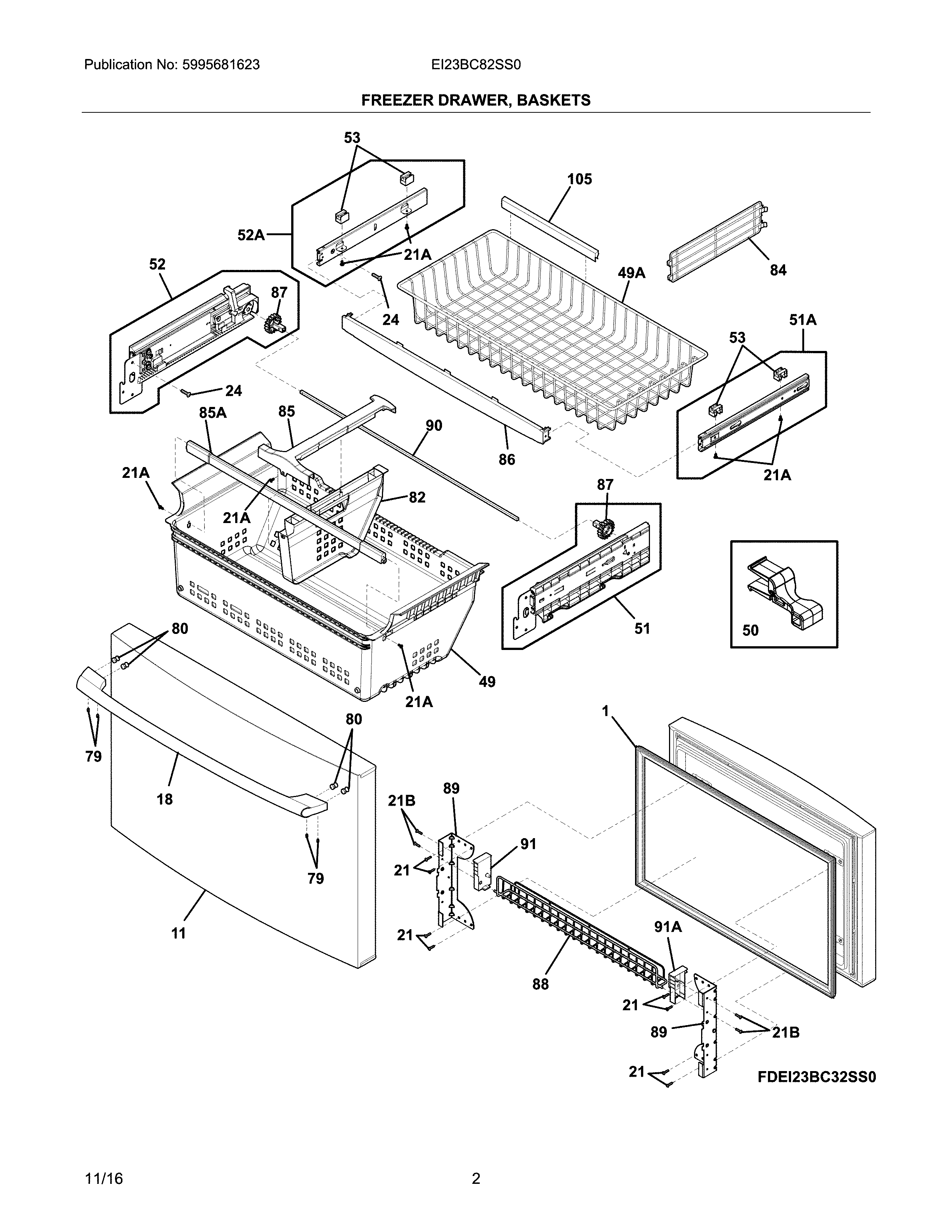 FREEZER DRAWER, BASKETS