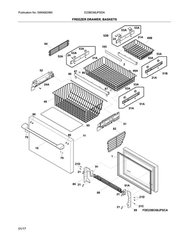 Freezer drawer, baskets