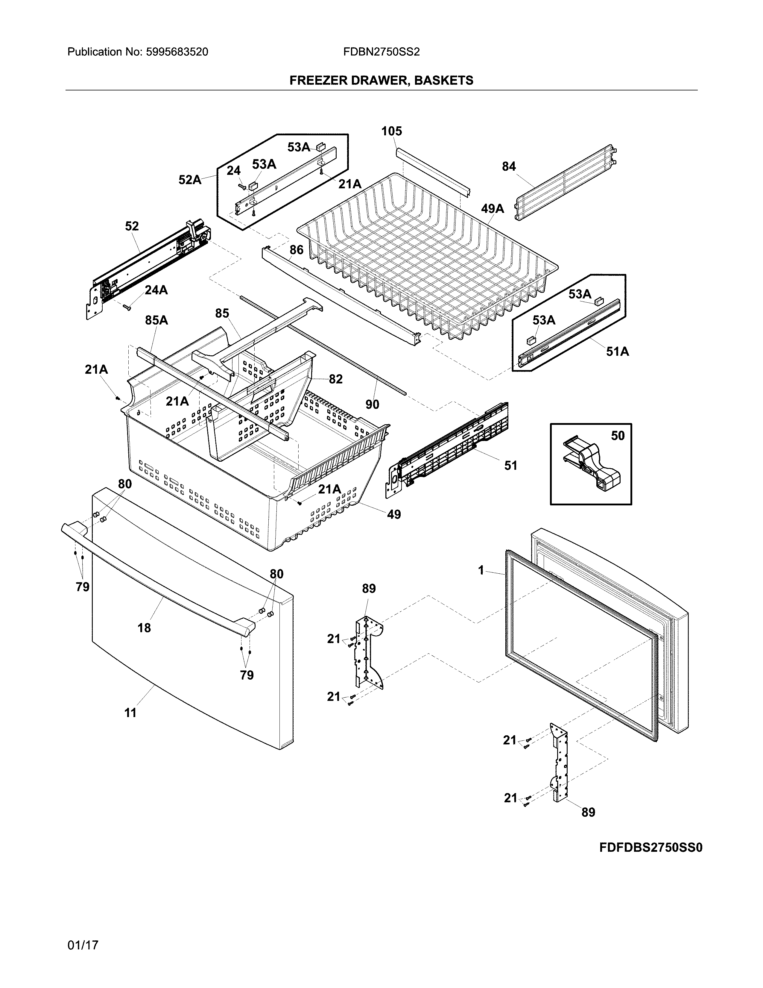 FREEZER DRAWER, BASKETS