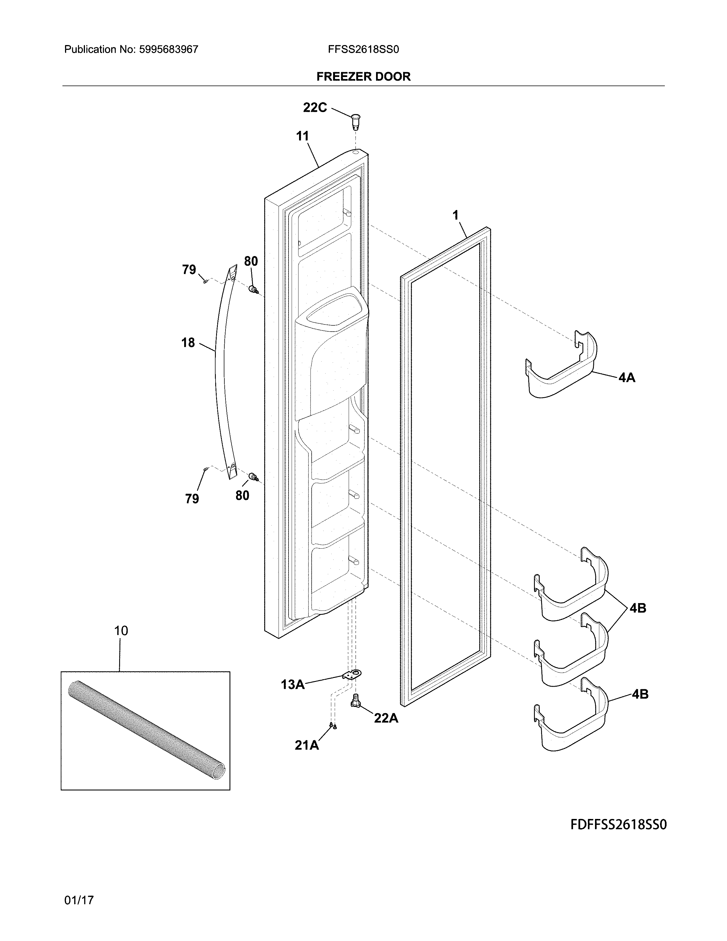 Freezer door