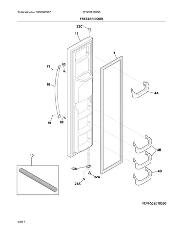 Freezer door