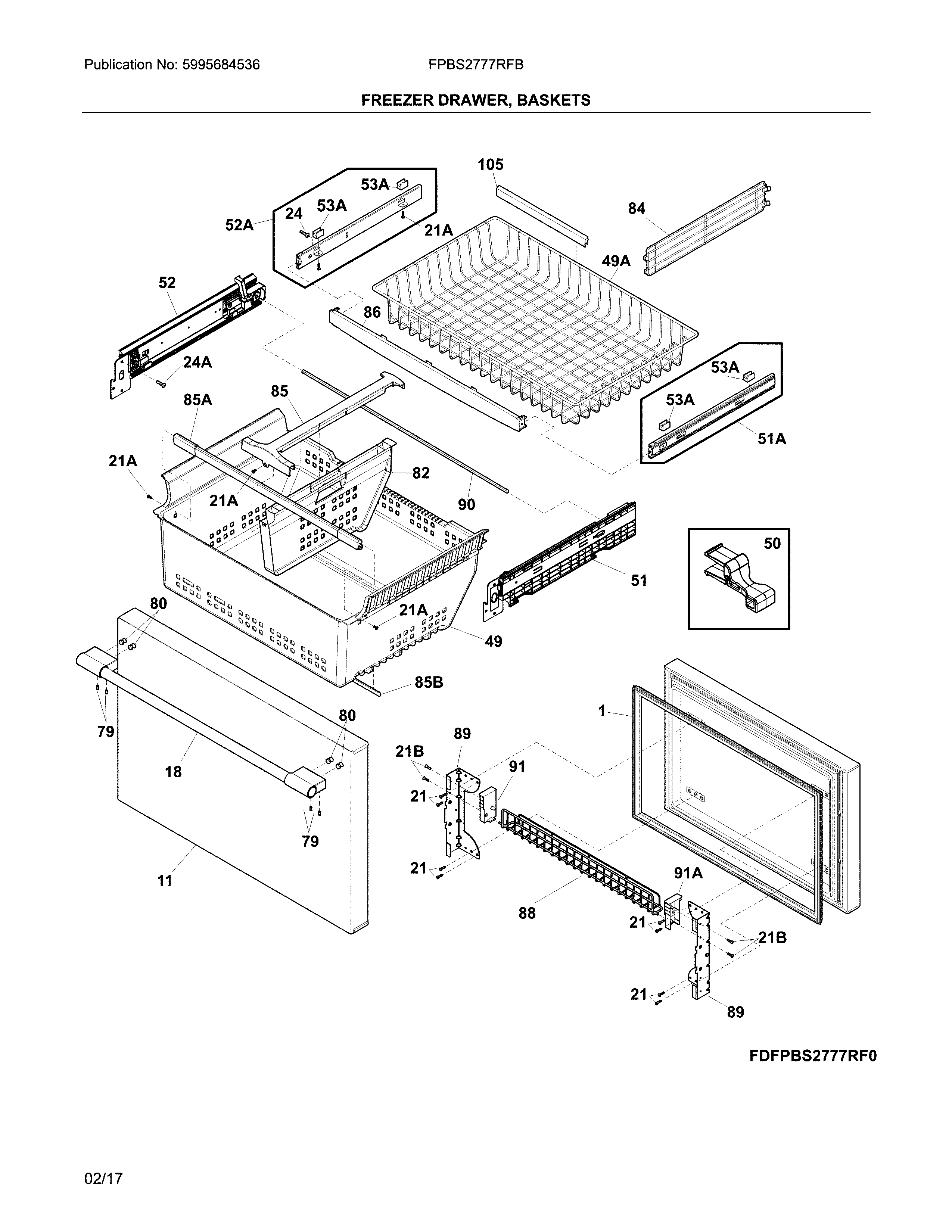 FREEZER DRAWER, BASKETS