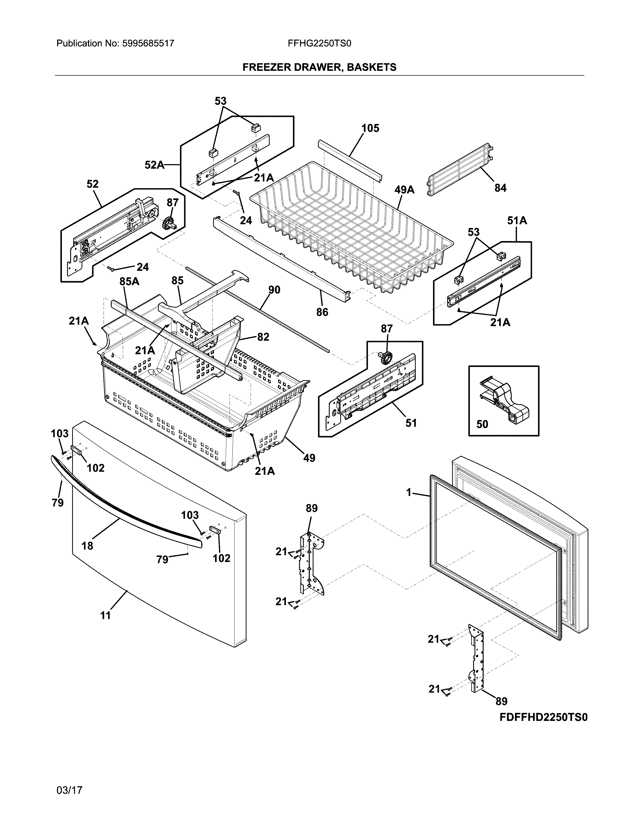 FREEZER DRAWER, BASKETS