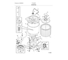 Frigidaire FFLG2022MW3 motor/tub diagram