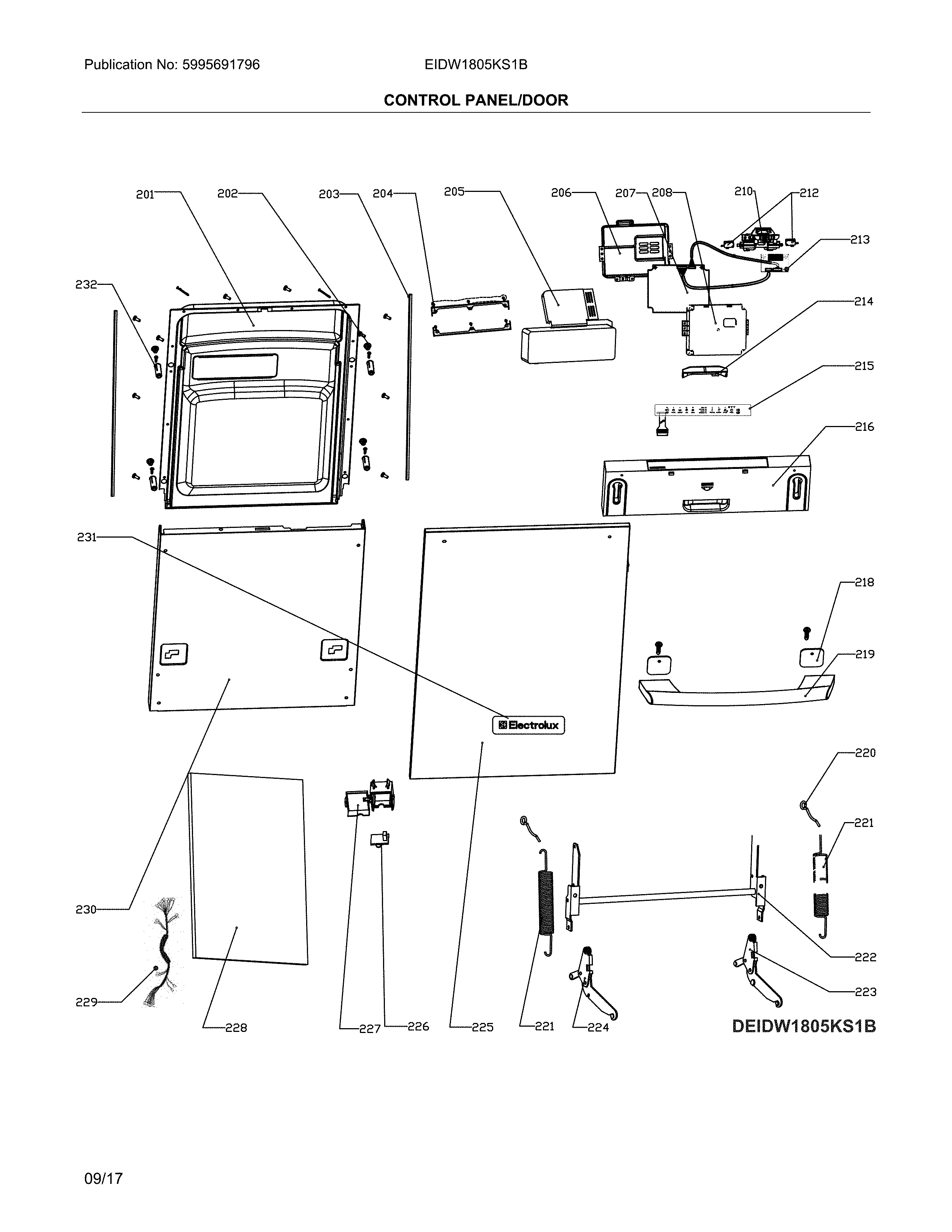 Control panel/door
