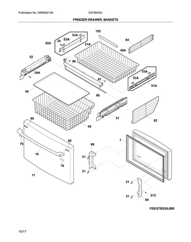 Freezer drawer, baskets