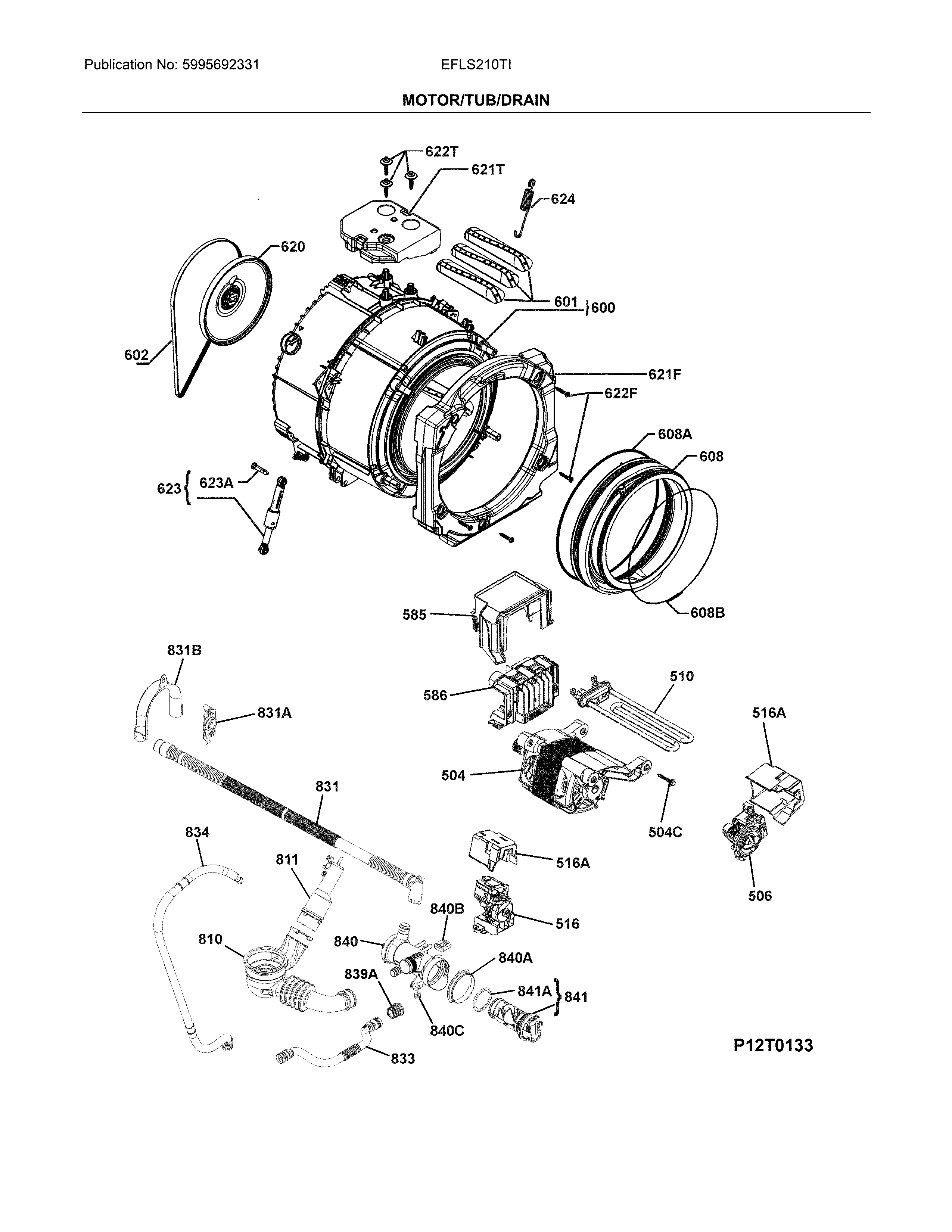 Motor/tub/drain