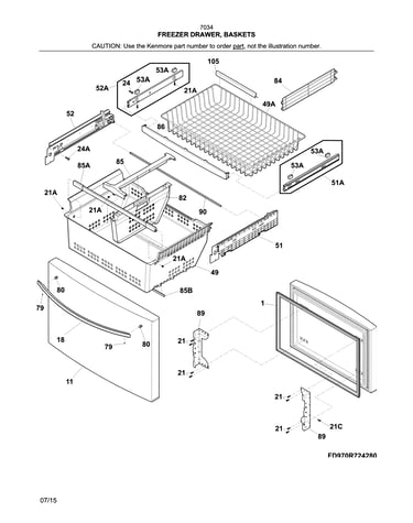 Freezer drawer, baskets