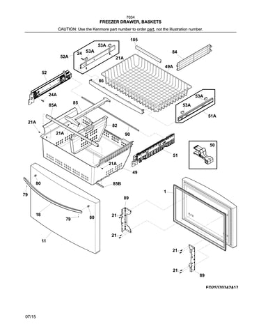 Freezer drawer, baskets
