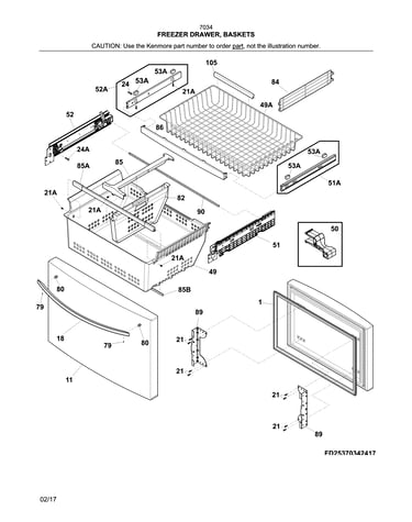 Freezer drawer, baskets