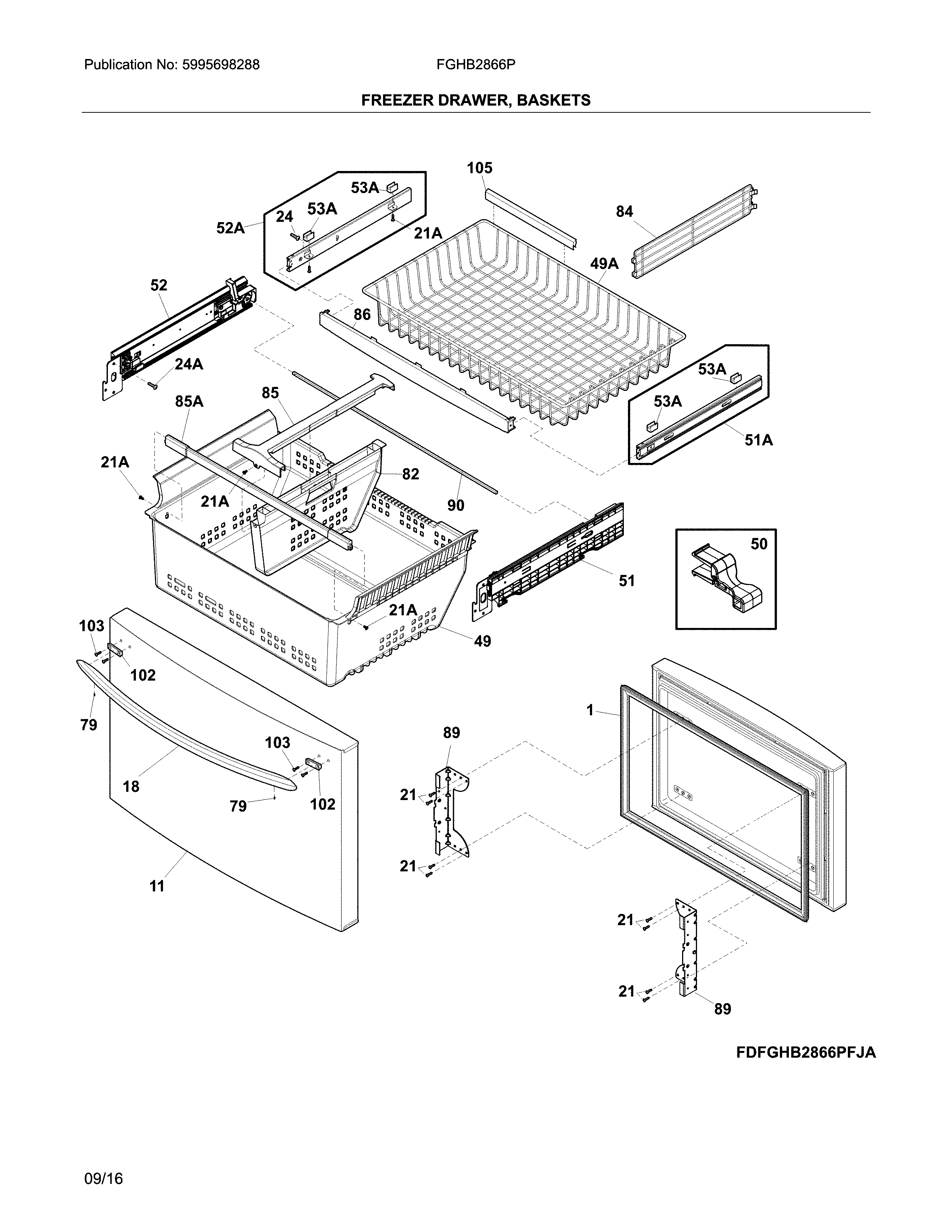 FREEZER DRAWER, BASKETS