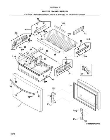 Freezer drawer, baskets