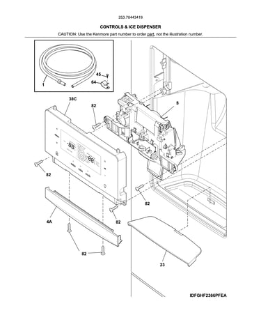 Controls & ice dispenser
