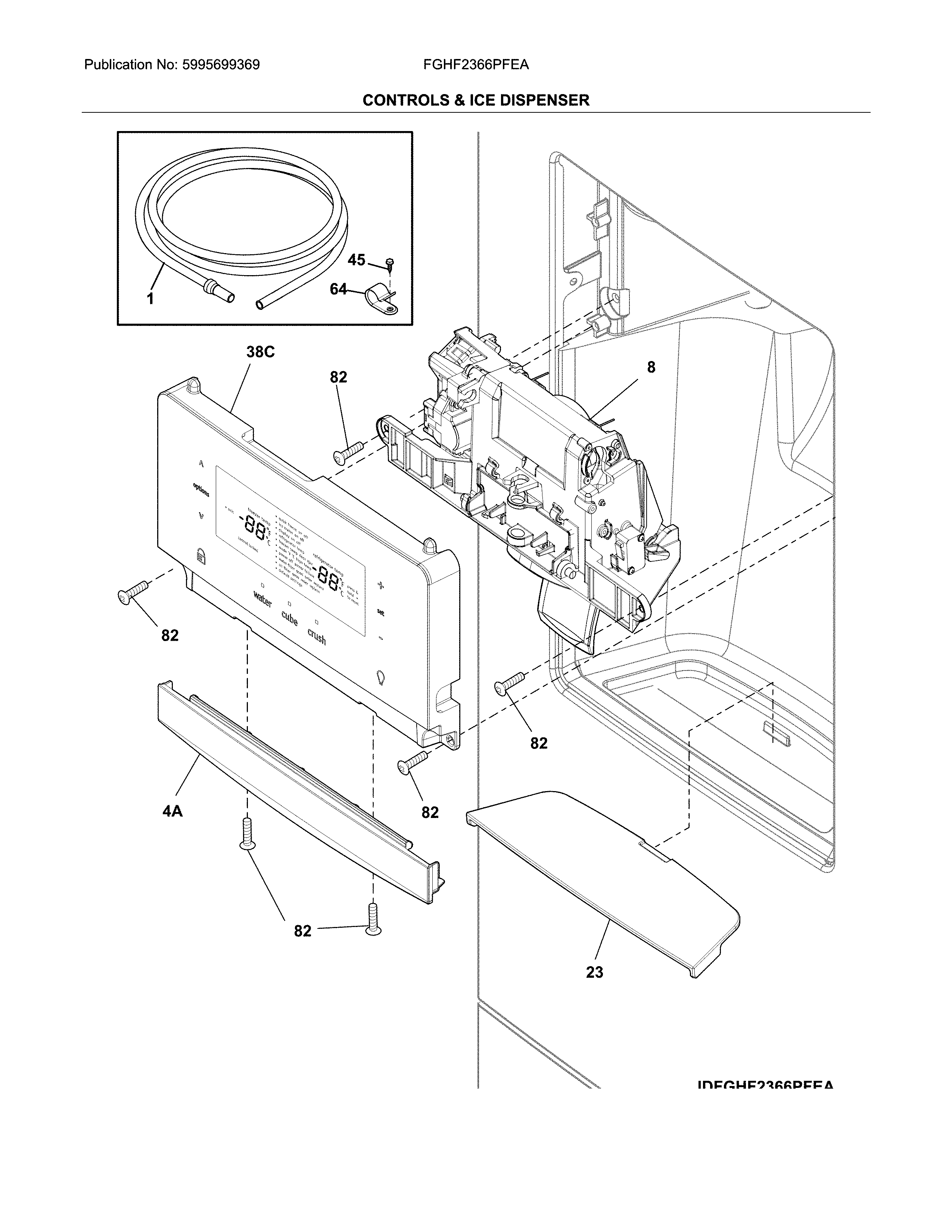 Controls & ice dispenser