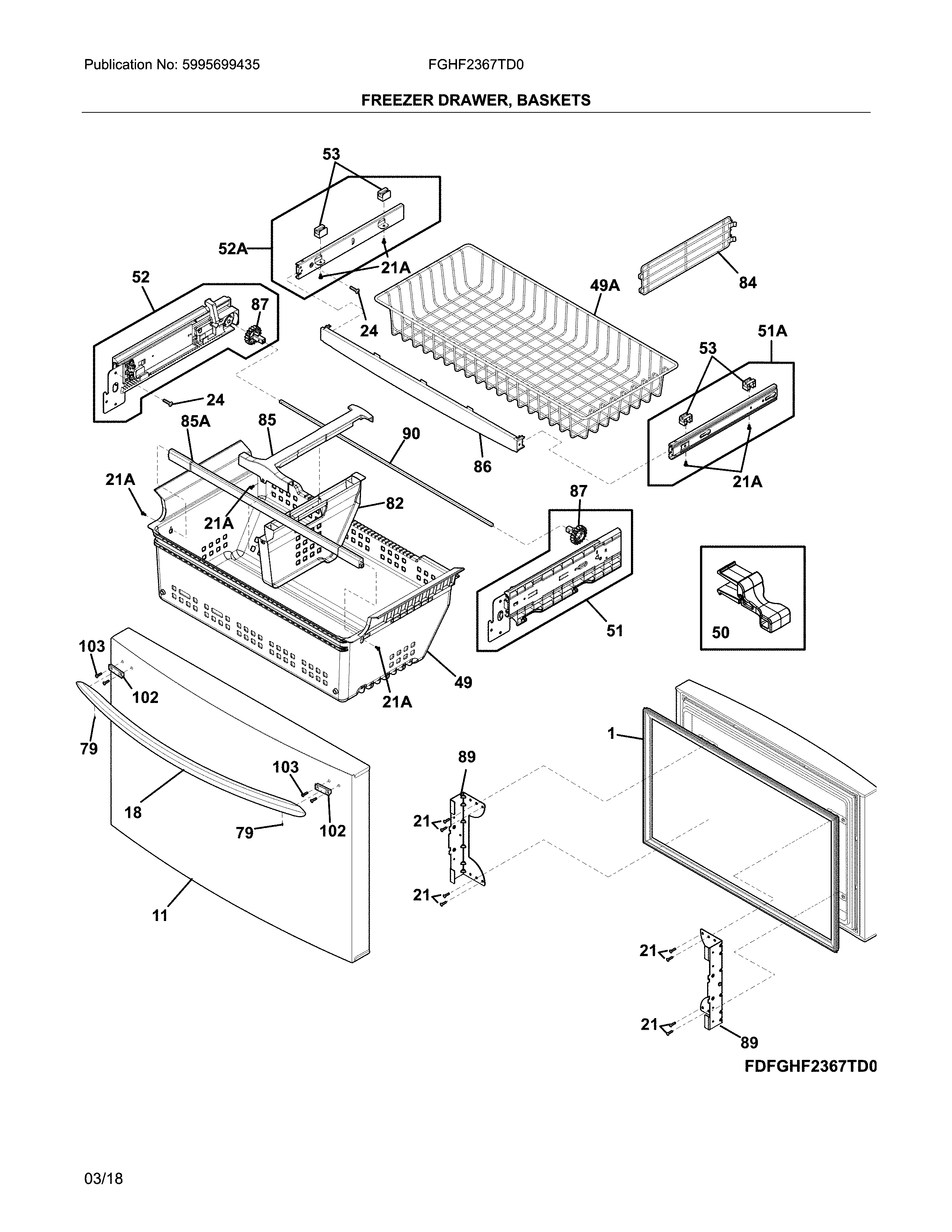 FREEZER DRAWER, BASKETS