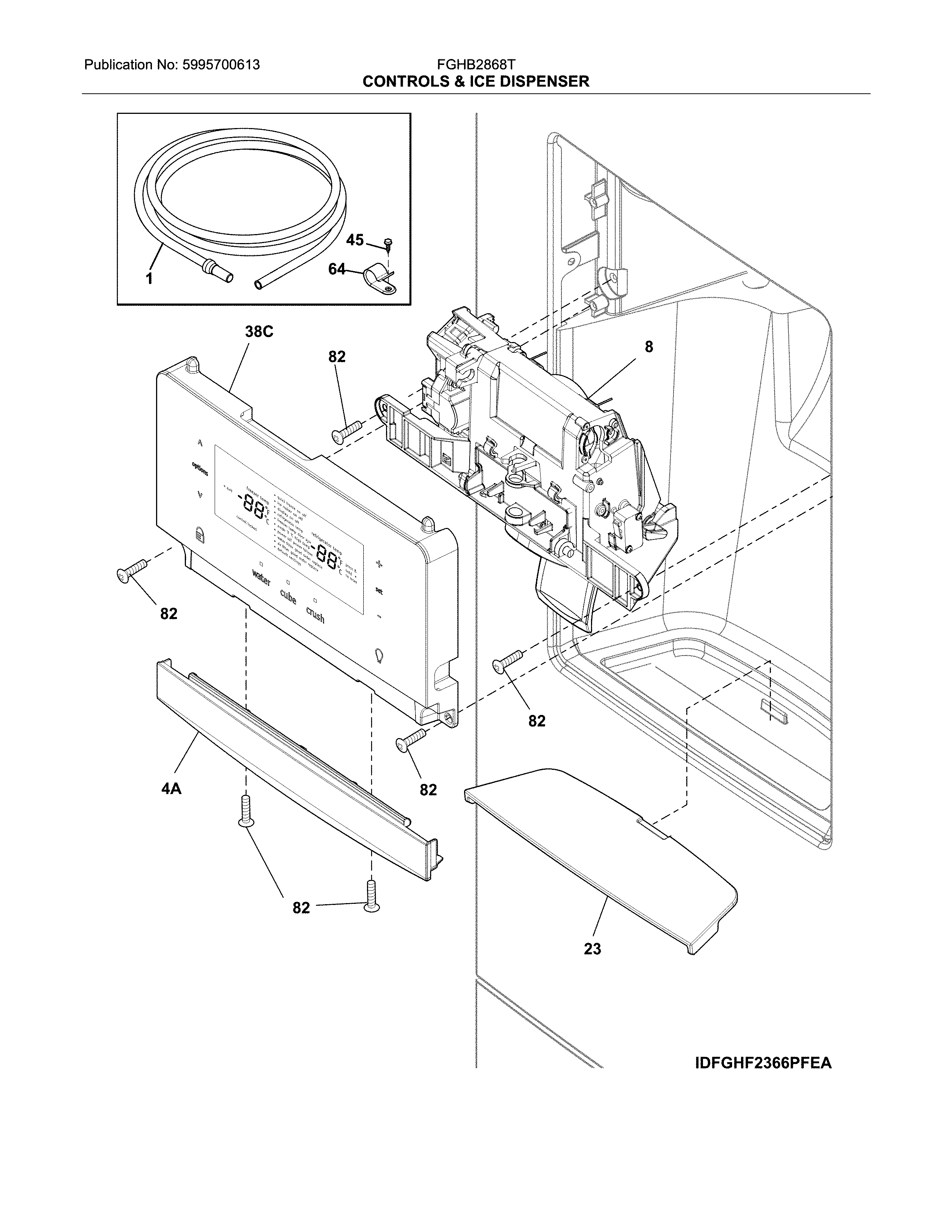 Controls & ice dispenser