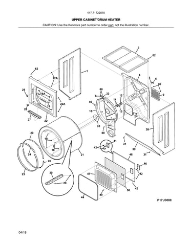 Upper cabinet/drum heater