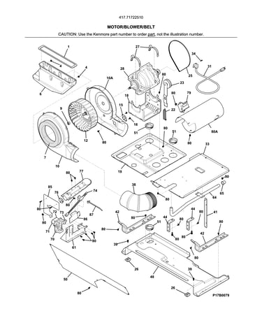 Motor/blower/belt