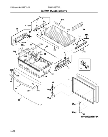 Freezer drawer, baskets