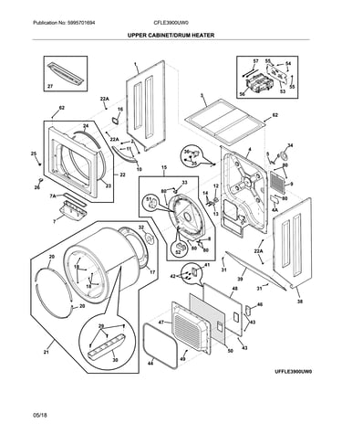 Upper cabinet/drum heater
