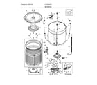 Frigidaire CFLE3900UW0 motor/tub diagram