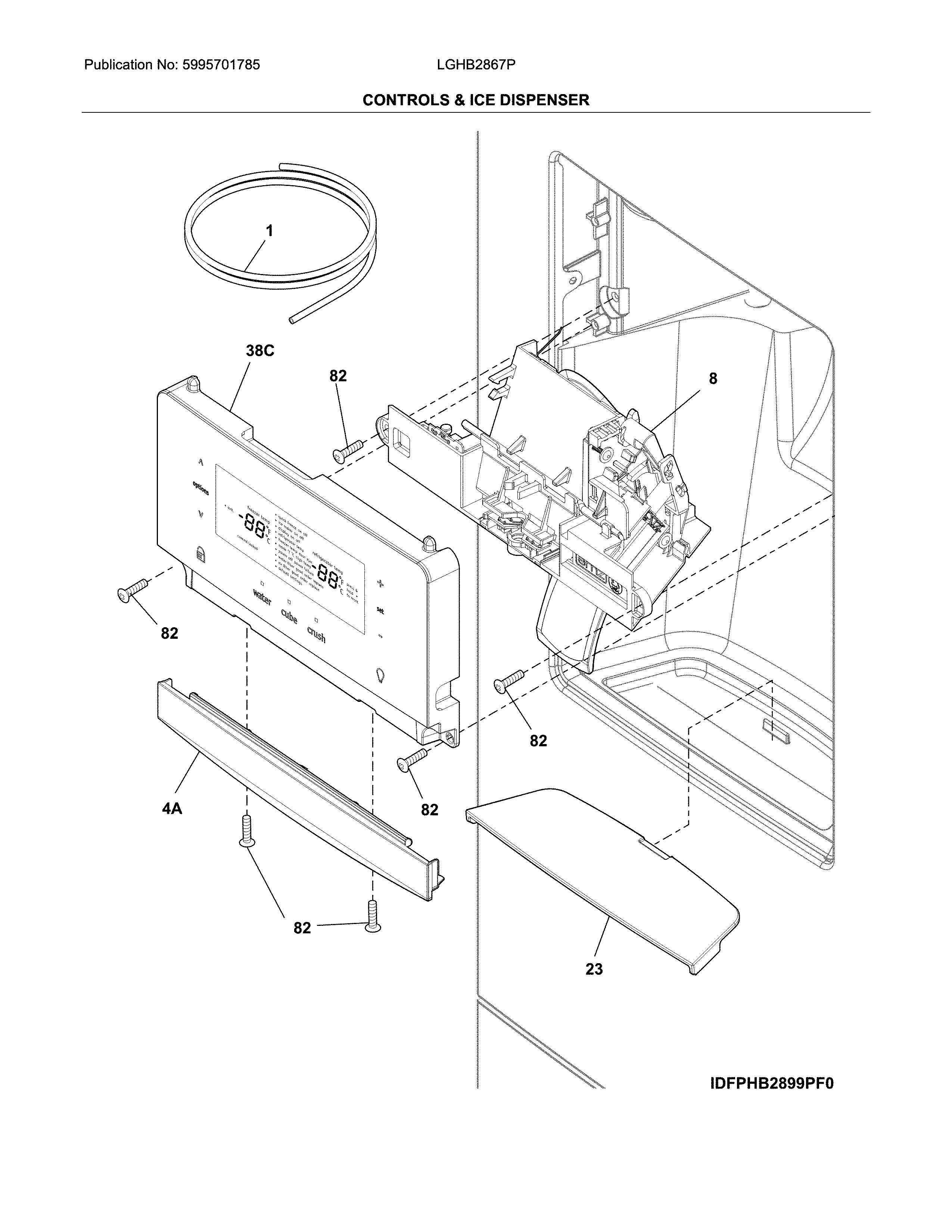 Controls & ice dispenser