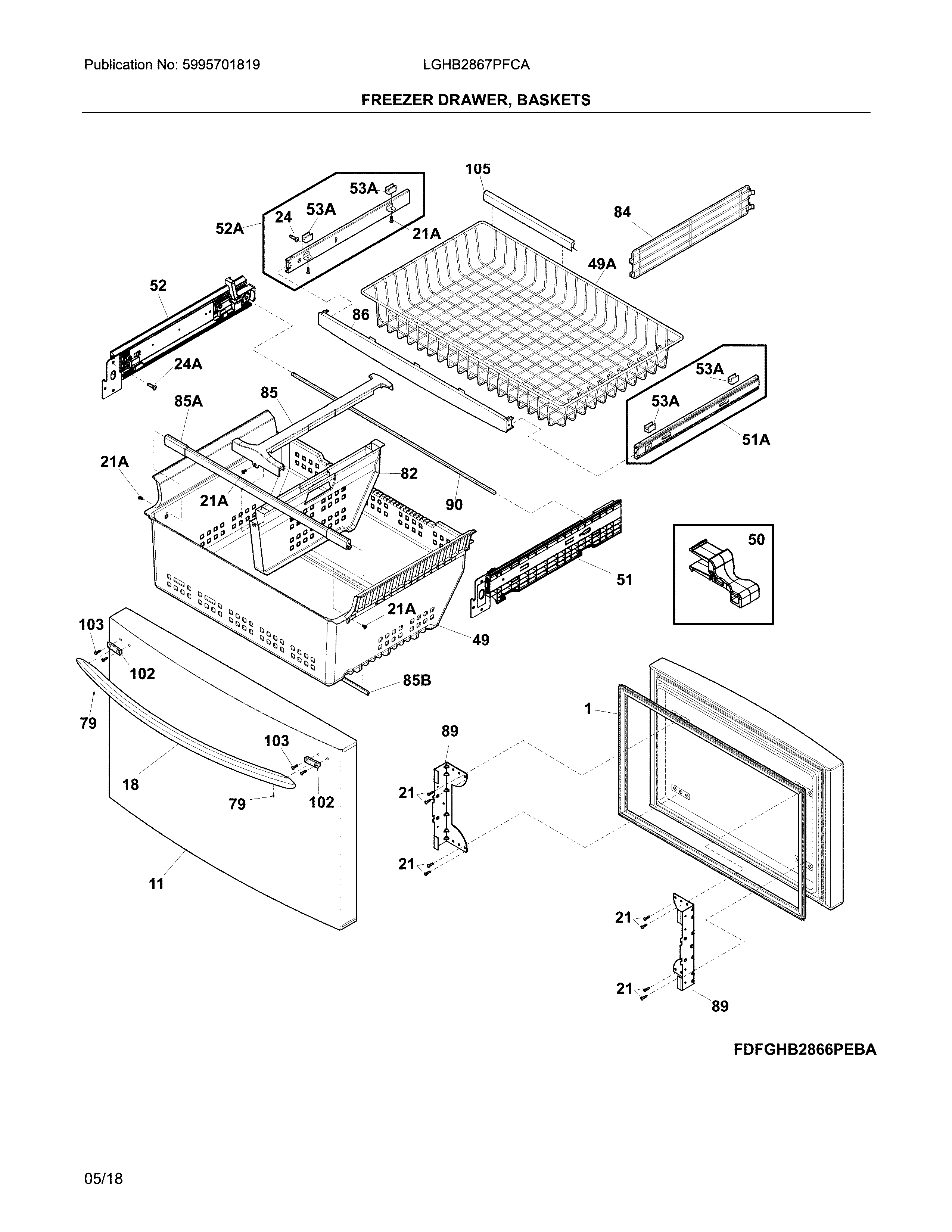 FREEZER DRAWER, BASKETS